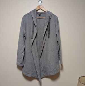 Eddie Bauer Gray Hooded Open Front Cardigan Women’s L